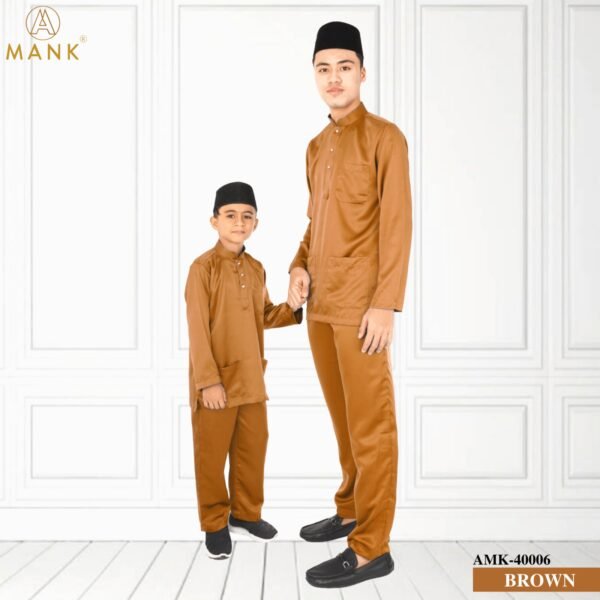 Baju Melayu Kids Traditional AMK-40006 (Brown)
