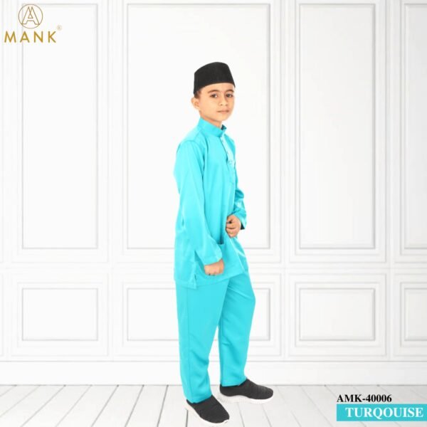 Baju Melayu Kids Traditional AMK-40006 (Light Blue)