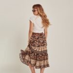 Abigail Midi Skirt in Raven (Black)