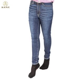 Women Ladies Denim Jeans Slim-Fit Cut Dark Blue