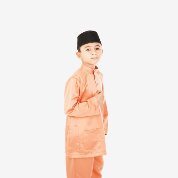 Baju Melayu Kids Traditional BTC-1001 (Peach)