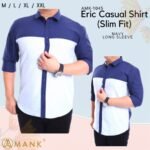 Men Casual Slim Long Sleeve Blue Fashion Shirt Slim-Fit Cutting AMK45