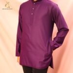 Kurta Lelaki Dark Purple Slim-Fit Sedondon - AMK-8130