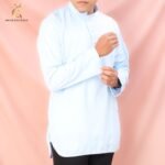 Kurta Lelaki Light Blye Slim-Fit Sedondon - AMK-8130